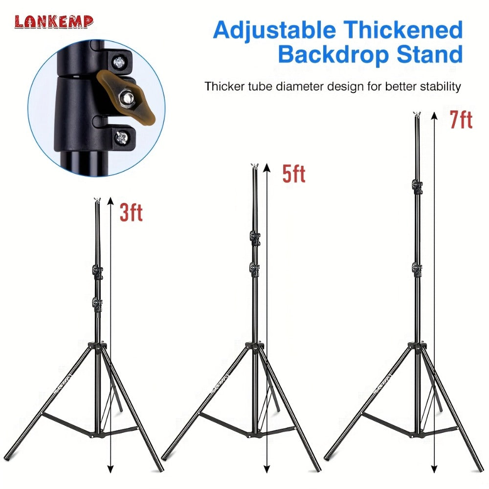Backdrop Stand 7x7ft Adjustable Background Stand for Photography Photo Booth Party Projector Screen Streaming Portraits Photobooth Props