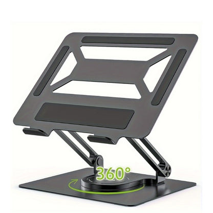 360° Swivel Ergonomic Laptop Stand Adjustable Foldable Compatible with MacBook Pro Air and All Laptops up to 17 Inch Portable Desk Riser for Home Office Remote Work Presentations Black Silver