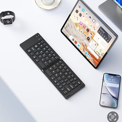 7.3mm Ultra-Slim Magnetic Wireless Keyboard Rechargeable Foldable Compact Bluetooth Keyboard with Media Hotkeys for Computer Desktop PC Laptop Smart TV iOS Android Windows