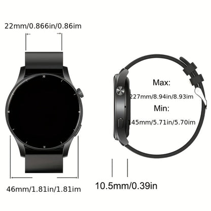 OLED Smartwatch 2.01 Inch Round Screen 95% Screen Ratio Fitness Tracker Running Cycling Walking Step Counter Music Control 300mAh Battery Lightweight Silicone Band Men Women 7 Styles Black Gray 2026