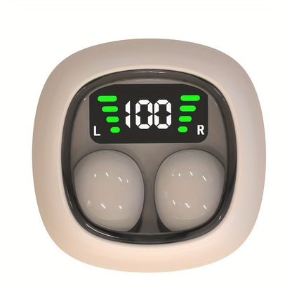 HiFi Touch Control Wireless Earbuds, Ultra-Small In-Ear Headphones with LED Charging Case & Built-In Mic, Stereo Sound, Fitness Running Sleep Work Travel Earphones Compatible with iOS & Android