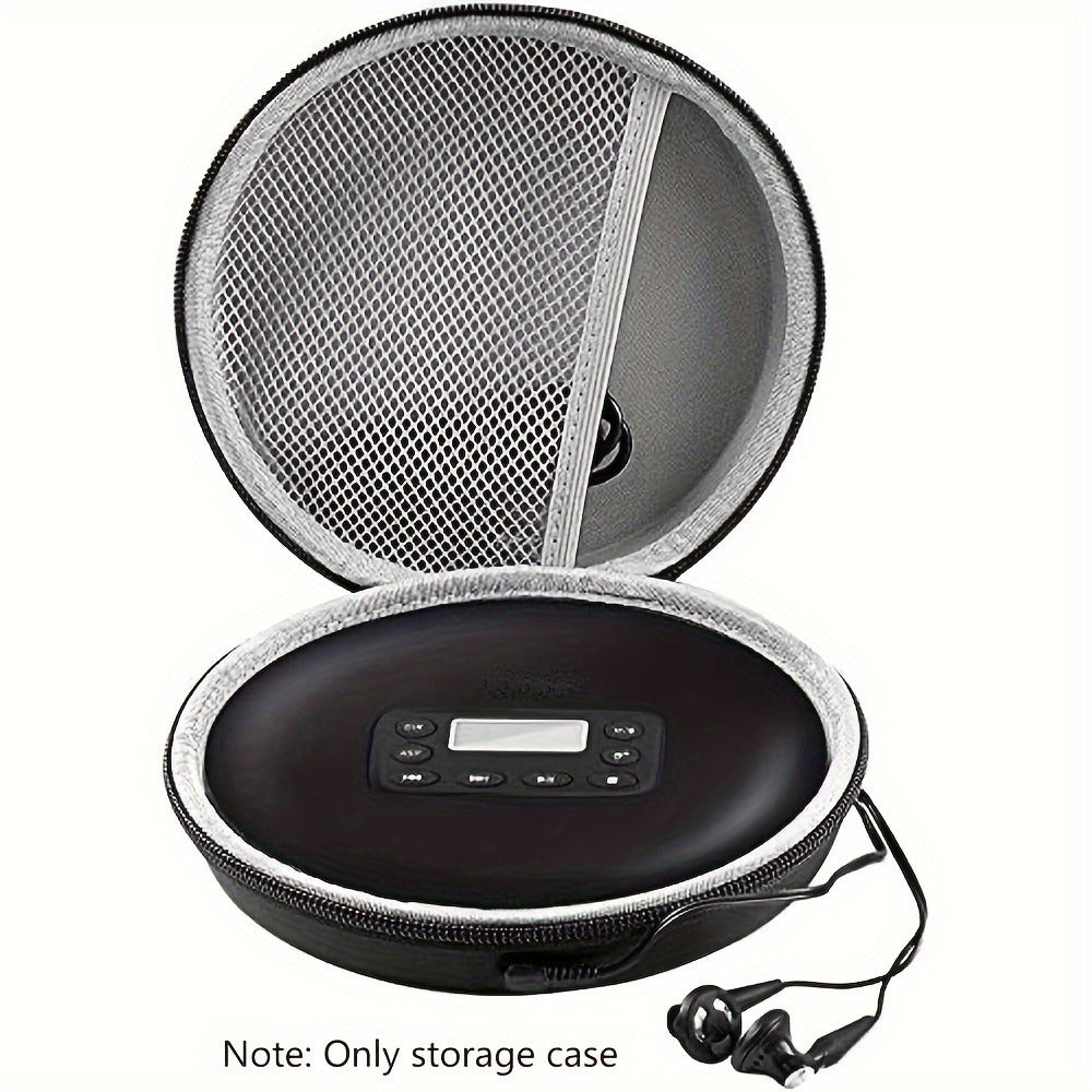 CD Player Carrying Case Shockproof Travel Organizer Bag – Fits GPX Soulcker ARAFUNA HOTT MONODEAL Disc Players, Holds Player Earphones Cables Accessories, Retro Music Gift for Commuters Students Language Learners