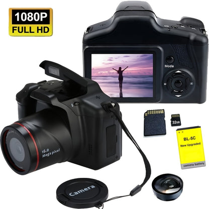1080P Mini Vlog Camera for Beginners – 2.4" LCD, 16X Zoom, 9.88mm Wide Angle Lens, Easy-to-Use Compact Digital Camera, Travel Essential, Ideal Gift for Men Women Teens, Photography Camera