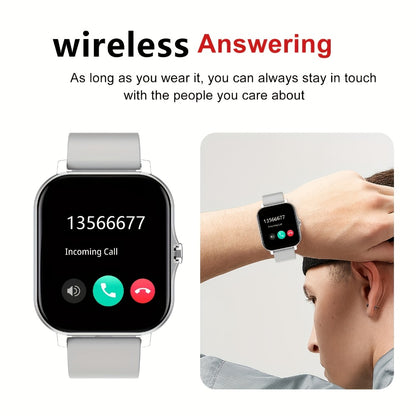 Large Screen Smart Watch with HD Voice Calling, Unisex Bluetooth Smartwatch, Message Reminder, Multiple Sport Modes, Heart Rate Sleep Tracker, Compatible with iPhone & Android – Outdoor Daily Wear Gift Watch 8 Colors