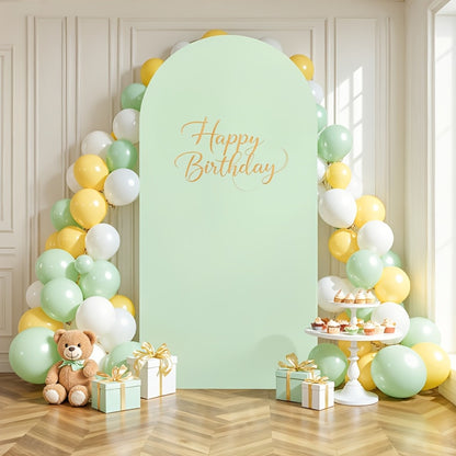 Wedding Arch Cover 2pcs Stretchable Wrinkle-Free Polyester Tight-Fit Arch Banner Covers with Zipper for Wedding Ceremony Birthday Gender Reveal Bridal Shower Graduation Party Decor