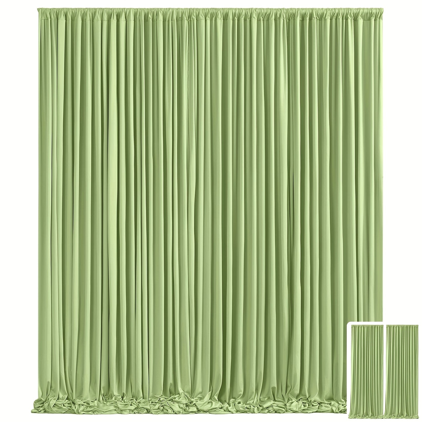 Party Backdrop Curtains 2-Pack 59x85 Inch – Soft Non-Transparent Wrinkle-Free Fabric with Pole Pocket for Wedding, Birthday, Christening, Bridal Shower, Christmas & Holiday Decoration