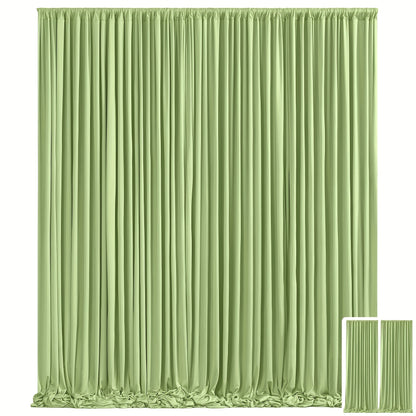 10x10Ft Polyester Photography Backdrop 2-Pack – Photo Booth Background Curtain for Party, Birthday, Wedding, Holiday, Stage & Exhibition Decoration, Wrinkle-Free, Machine Washable, Easy Pole Install