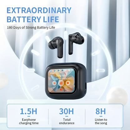 LED Touchscreen Wireless Earbuds Bluetooth 5.4, ANC/ENC Noise Cancelling, 48H Playtime, Touch Screen Control, LED Display Charging Case, True Wireless Earphones for Work Sport Travel