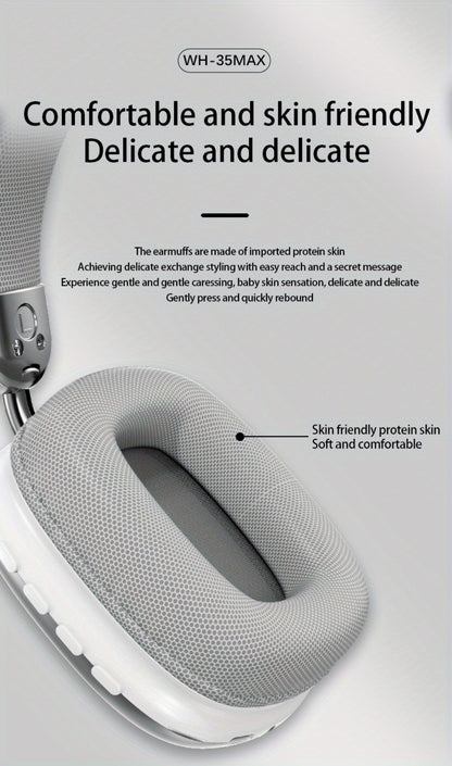 Rotatable Over-Ear Wireless Headphones Bluetooth 5.4 800mAh Large Battery Noise Reduction High Sound Quality Closed-Back Cushioned Headset for Sports Gaming Walking iOS Android Computer