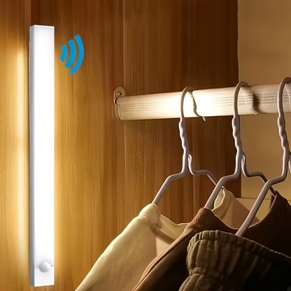 Rechargeable Motion Sensor LED Night Light 6 Pack - 400mAh USB, 3 Brightness Levels, Wireless Stick-On Bar for Cabinet, Stair, Bedroom, Kitchen & Hallway (3.94" / 7.87" / 11.8", 3 or 6 Pack)