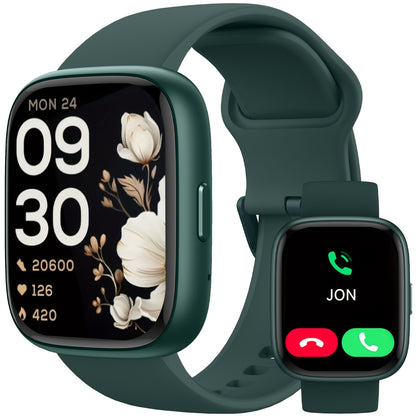 Alexa Built-in Waterproof Smartwatch 1.83" HD – Wireless Calling, 100+ Sport Modes, Heart Rate SpO2 Sleep Tracker, Optional Woven Strap – Unisex Black Green Purple Pink Gold White iPhone & Android