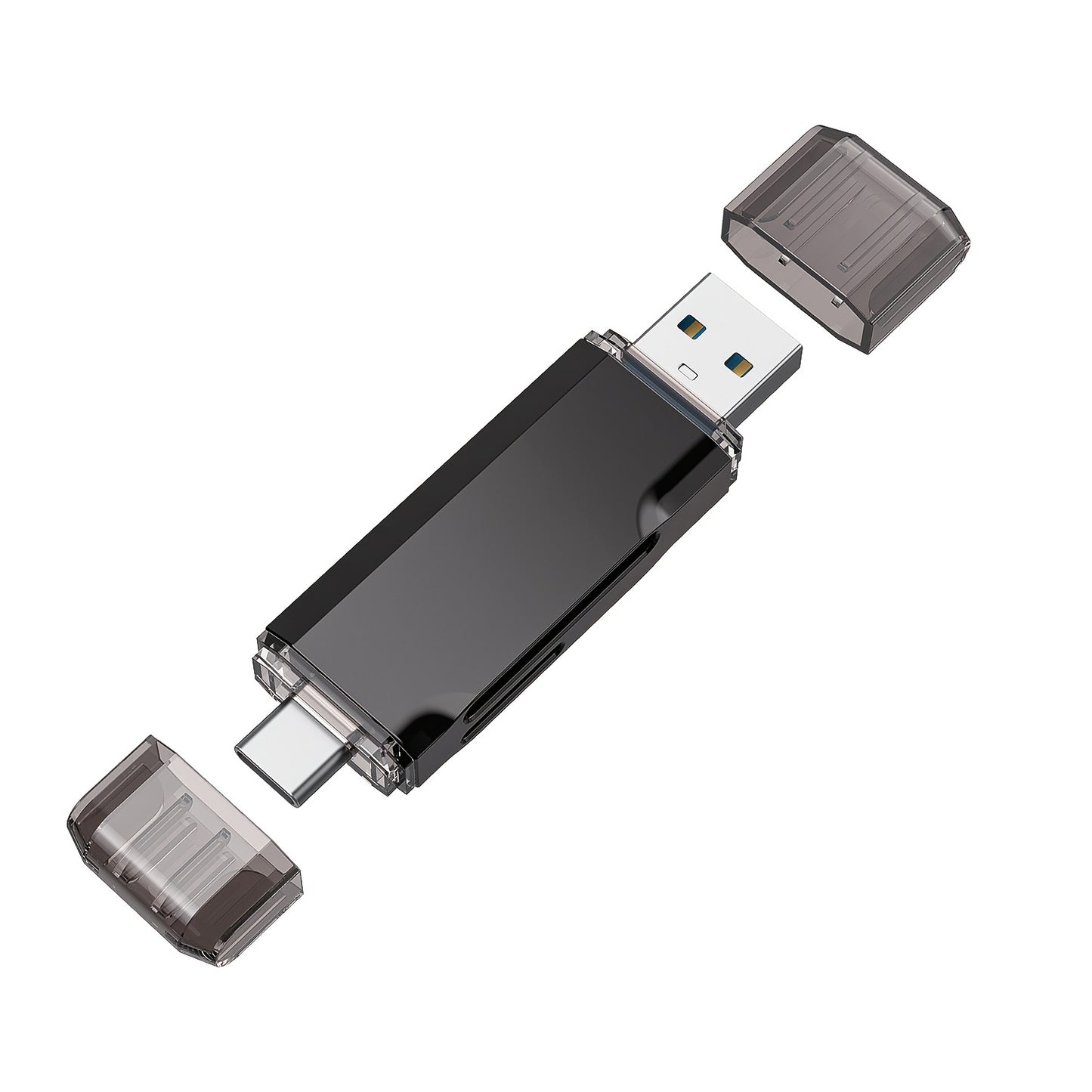 Compact SD Card Reader with USB-A & USB-C Dual Connector – High-Speed Memory Card Adapter for Micro SD SDHC SDXC, Compatible with PC, Mac, Laptop, Smartphone, Tablet, Plug & Play