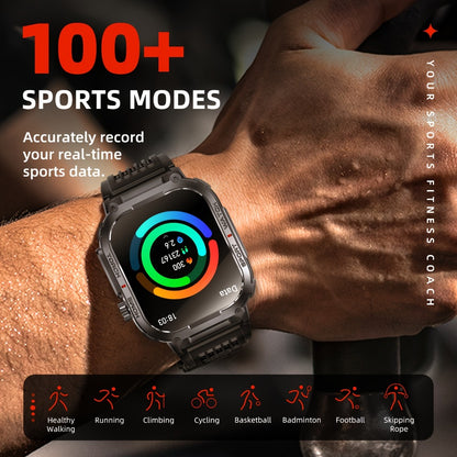 LED Flashlight Smartwatch for Men 2.02 Inch TFT Waterproof Wireless Calling Sleep Monitor Pedometer Activity Tracker iOS Android – Gift for Dad Boyfriend Husband