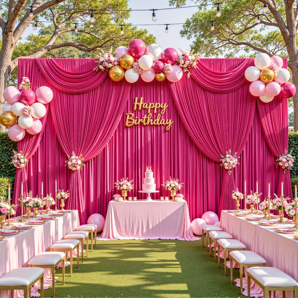 2-Pack 10x10ft Spandex Photography Backdrop Curtains - Wrinkle-Resistant Polyester Background Cloth with Pole Pockets for Weddings, Birthdays, Banquets & Photo Studio Events