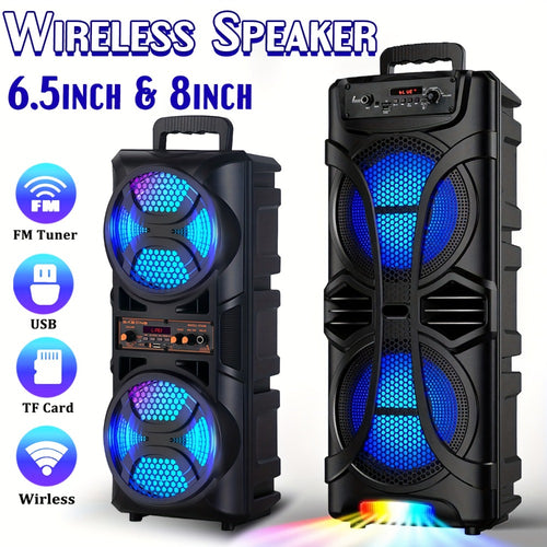 PA Speaker Karaoke Machine 3000W with Dual 6.5" Woofers – Bluetooth Wireless, FM Radio, Party Lights, Wired Microphone Included, Portable Boombox for Parties, Events & Outdoor Use