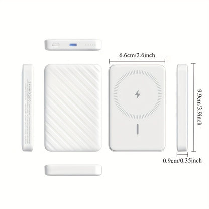 Travel Magnetic Wireless Power Bank 5000mAh 15W Fast Charging – Slim MagSafe-Compatible Portable Charger for iPhone 16 15 14 13 12 Pro Max Plus, Business & Emergency Battery Pack for On-the-Go Use