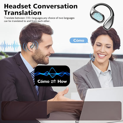 Bone Conduction AI Translation Earphones 156 Languages 3-in-1 Real-Time Wireless Headphones for Travel Business Learning Black Beige Dark Blue Green