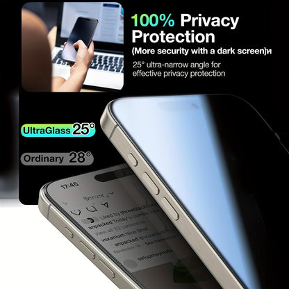 iPhone 16 Plus Privacy Screen Protector 4-Pack – Anti-Spy 9H Tempered Glass, Auto Dust Removal, Bubble-Free, 99.9% HD Clear, One-Click Alignment Frame Install