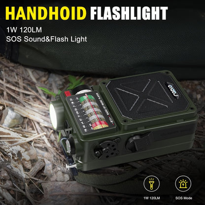Digital Shortwave Emergency Radio 4000mAh Solar Hand Crank, AM/FM/SW/NOAA Weather Alert, 5W Speaker, SOS Alarm, LED Flashlight, SD Card & USB MP3 Player, Winter Storm Survival Gear for Home & Outdoor
