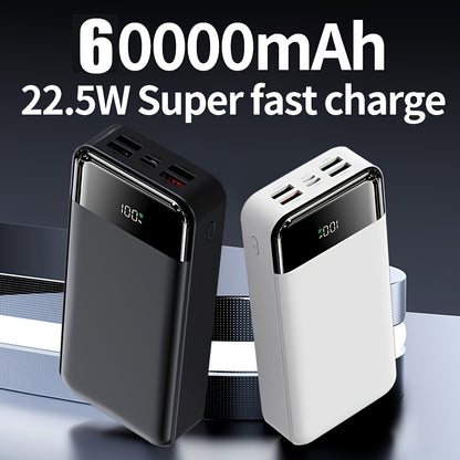 60000mAh Power Bank 22.5W Fast Charging with Built-in Light LED Power Display Removable Emergency Battery Pack for Android iPhone Phones Tablets Outdoor Travel Camping