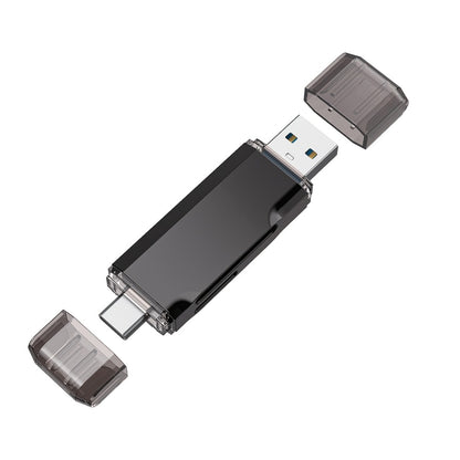 Compact SD Card Reader with USB-A & USB-C Dual Connector – High-Speed Memory Card Adapter for Micro SD SDHC SDXC, Compatible with PC, Mac, Laptop, Smartphone, Tablet, Plug & Play