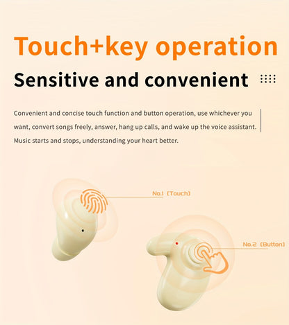 2-in-1 Wireless Earphones Couples Shared Audio Long Battery Life Clear Sound TV Movies Music Running Type-C Charging Condenser Mic Semi-Open iOS Android