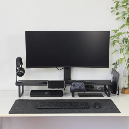 Monitor Stand Organizer with Headset Holder Phone Stand & Game Controller Holder, Versatile Desktop Riser for Computer Monitor Laptop, Gaming & Home Office Desk Organizer