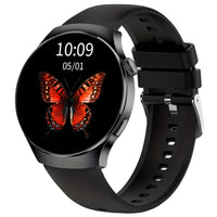 Black Modern Round Dial Watch