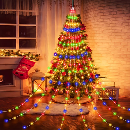 Waterfall Fairy Lights USB Powered 8 Modes – Indoor String Lights for Tree Curtain Tent Party Garland Christmas Halloween Festival Decoration White