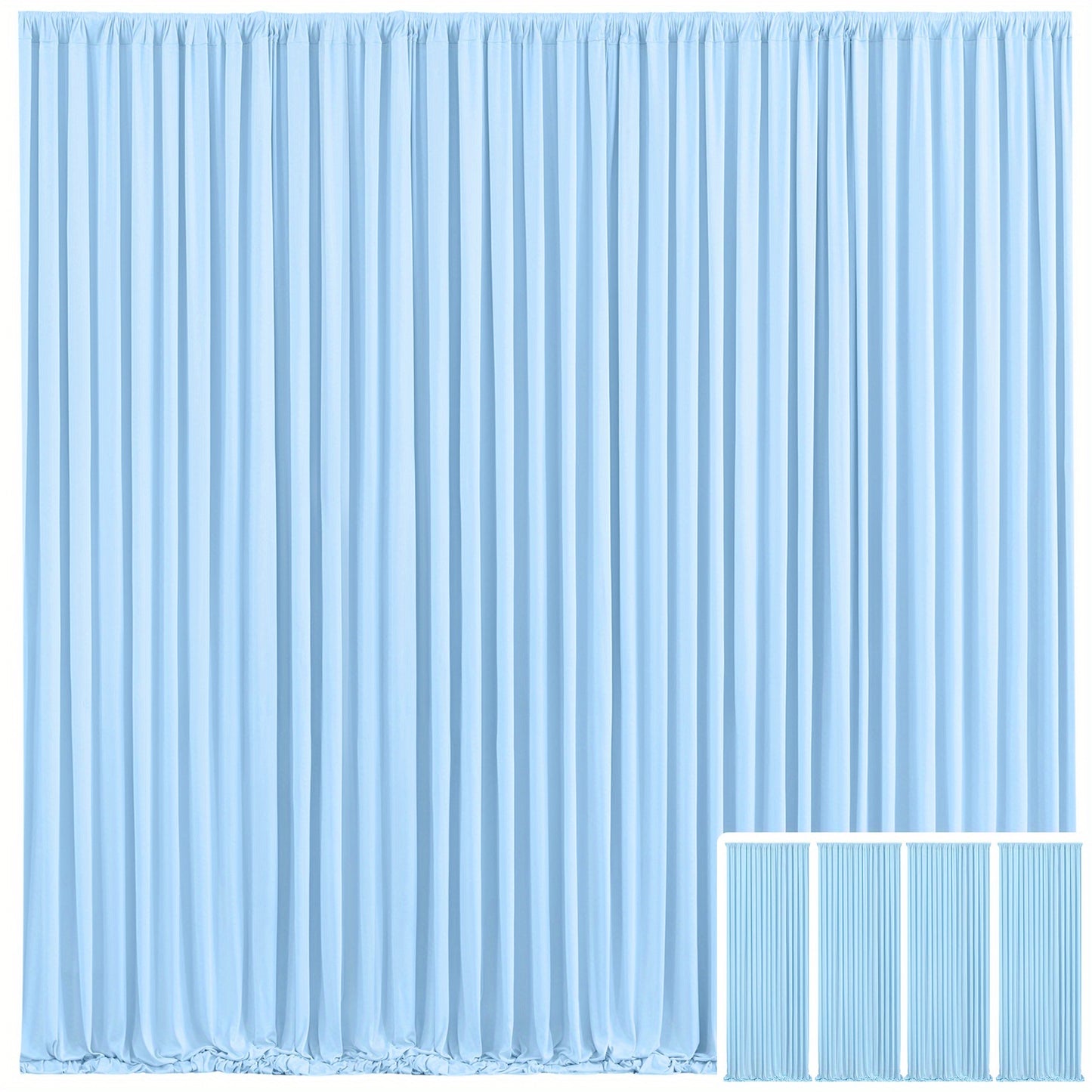 Elegant Fabric Backdrop Curtains 4pcs with Poles 59x85in Non-Transparent Wrinkle-Free Party Photo Backdrop for Wedding Birthday Bridal Shower Graduation Prom Christening Holiday Decor