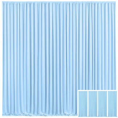 Elegant Fabric Backdrop Curtains 4pcs with Poles 59x85in Non-Transparent Wrinkle-Free Party Photo Backdrop for Wedding Birthday Bridal Shower Graduation Prom Christening Holiday Decor