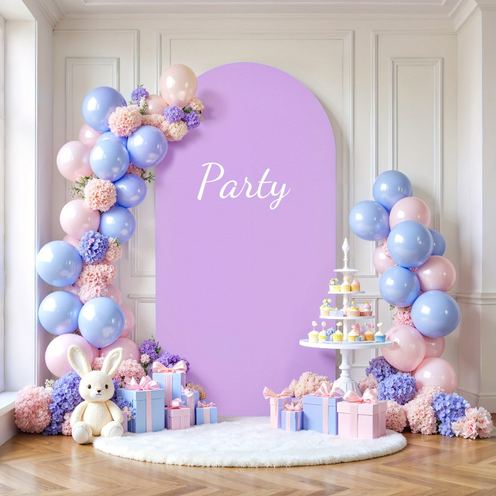 Wedding Arch Cover 6ft Polyester Fitted Round Top Backdrop Cover, Wrinkle-Free Machine Washable, for Wedding Ceremony Birthday Party Gender Reveal Banquet Decoration, 9 Colors Available