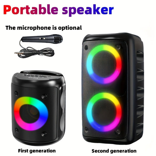 HY-3317 Party Speaker with Disco Lights & Microphone – Large Portable Subwoofer Outdoor Wireless Speaker, TWS Surround Sound, TF Card, AUX, MIC Input, for Parties, Karaoke & Events