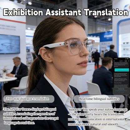 164-Language Translation Glasses with Real-Time AI Voice Translator – Bluetooth Music & Calls | AI Voice Assistant | Indoor & Driving Use | Unisex Smart Eyewear Multiple Colors | Travel Business Gift