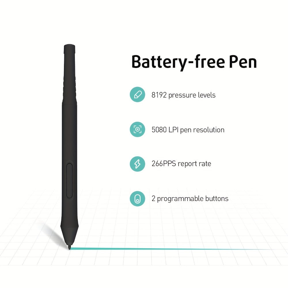 XENX Graphics Drawing Tablet 10 x 6.22 Inch, 8192 Pressure Sensitivity Battery-Free Passive Stylus, 10 Customizable Hotkeys, Compatible with Mac Windows Android, Wacom Alternative for Digital Art Illustration Design Online Teaching