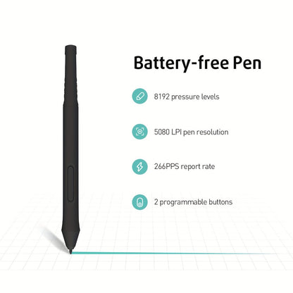 XENX Graphics Drawing Tablet 10 x 6.22 Inch, 8192 Pressure Sensitivity Battery-Free Passive Stylus, 10 Customizable Hotkeys, Compatible with Mac Windows Android, Wacom Alternative for Digital Art Illustration Design Online Teaching