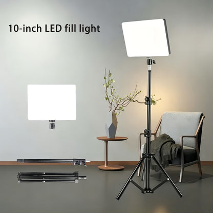 Square LED Ring Light Kit 10 Inch with 63" Adjustable Tripod Stand & Phone Holder – 3 Color Modes USB Powered Selfie Light for Live Streaming, Video Recording, TikTok, YouTube, Makeup & Home Studio