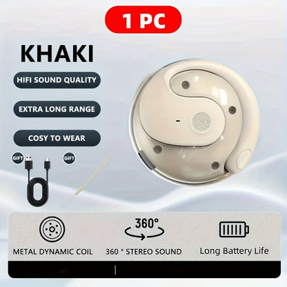 Open-Ear AI Translation Earbuds 156 Languages Real-Time Two-Way Translator Bluetooth 5.4 No-Latency Music Touch Control LED Display Type-C Charging with Lanyard