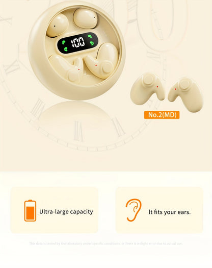 2-in-1 Wireless Earphones Couples Shared Audio Long Battery Life Clear Sound TV Movies Music Running Type-C Charging Condenser Mic Semi-Open iOS Android