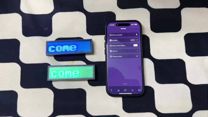 Programmable LED Badge Bluetooth App Controlled – Rechargeable Scrolling Text & Logo Display, 48x12 Pixel LED Name Tag for Events, Trade Shows, Restaurants, Parties & Gifts