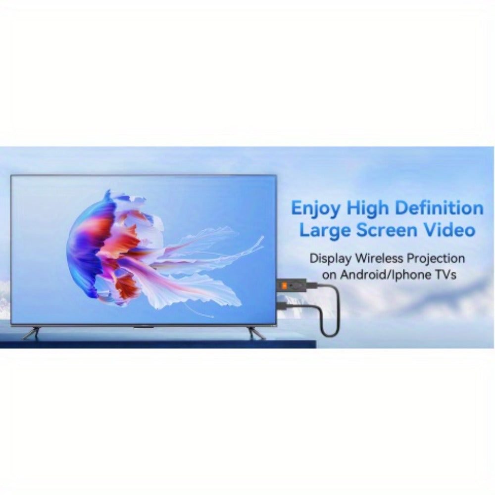AirPlay Miracast Screen Mirroring Dongle 1080P - Wireless HDMI Display Adapter for iPhone Android Mac Windows PC to TV Projector, 5GHz WiFi, Plug and Play, No App Required, DLNA Streaming Stick