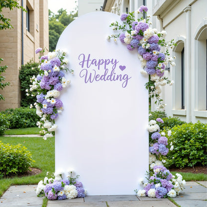 Wedding Arch Cover 6ft Polyester Fitted Round Top Backdrop Cover, Wrinkle-Free Machine Washable, for Wedding Ceremony Birthday Party Gender Reveal Banquet Decoration, 9 Colors Available