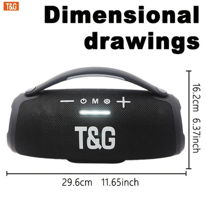 TG418 Bluetooth Wireless Speaker 3000mAh, LED Flash Lights, EQ Settings, Type-C Charging, TF Card USB AUX Compatible, Loud Portable Speaker for Mobile Phones Tablets Computers Outdoor & Home Use