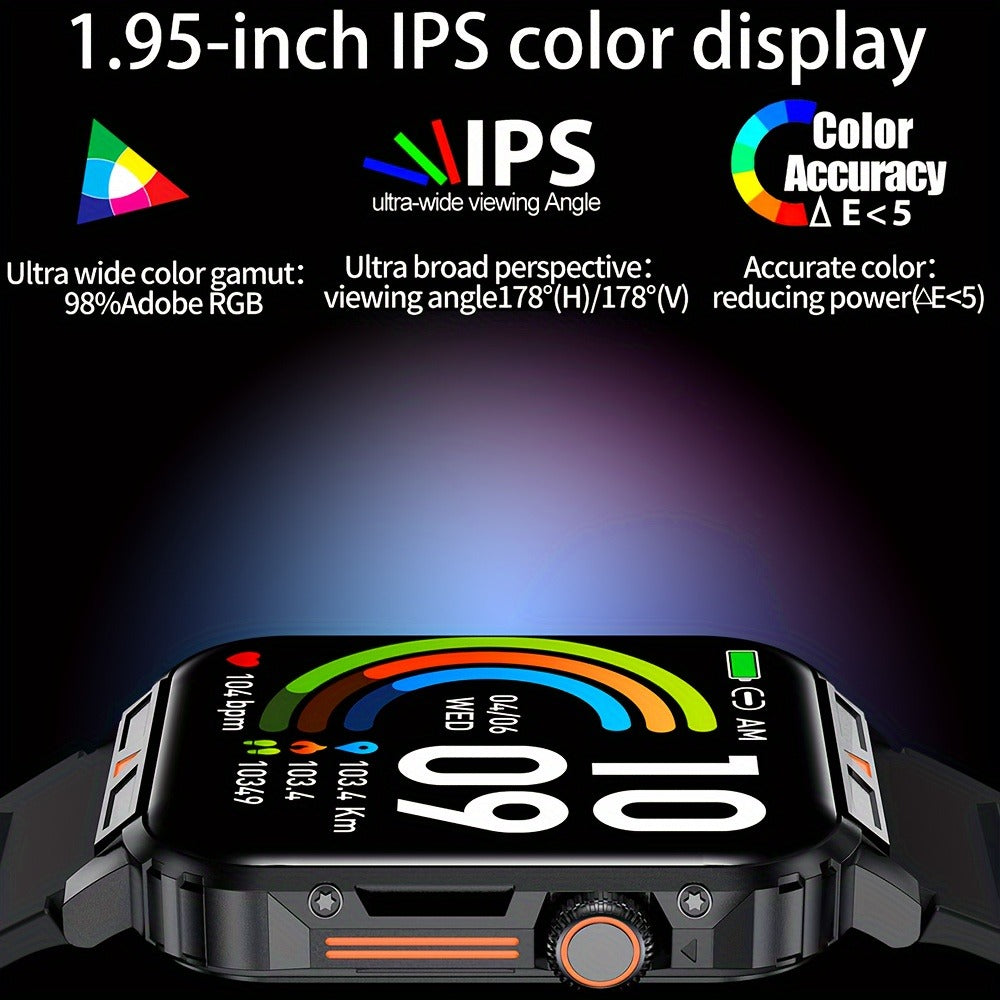 Bluetooth Calling Smartwatch for Men SENBONO L81B 1.95 Inch 340mAh Battery 100+ Sport Modes Step Calorie Distance Tracker Weather Alerts FitCloudPro – Black