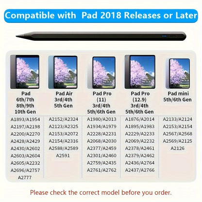 iPad Stylus Pencil with Magnetic Storage | Active Capacitive Pen Compatible with iPad Air 3/4/5, iPad 6/7/8/9/10, Mini 5/6, iPad Pro 11/12.9 Inch (2018-2024), Multi-Color, Palm Rejection, Gift for Kids Girls Boys