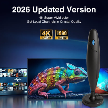 AI Smart TV Antenna Indoor with Signal Booster Amplifier – 4K 1080P HD, Digital Tuner, Range Extender, Home Theater & Streaming Compatible, Ultra Signal Pro