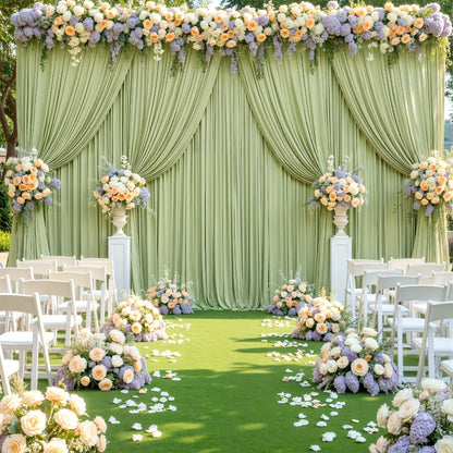 Party Backdrop Curtains 2-Pack 59x85 Inch – Soft Non-Transparent Wrinkle-Free Fabric with Pole Pocket for Wedding, Birthday, Christening, Bridal Shower, Christmas & Holiday Decoration