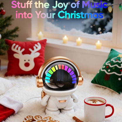 Cute Astronaut Wireless Speaker with LED Light, Portable Bluetooth Mini Speaker with Stereo Sound, USB Rechargeable Desktop Decoration Speaker for Home, Office & Party – Unique Birthday Gift for Kids, Teens & Adults