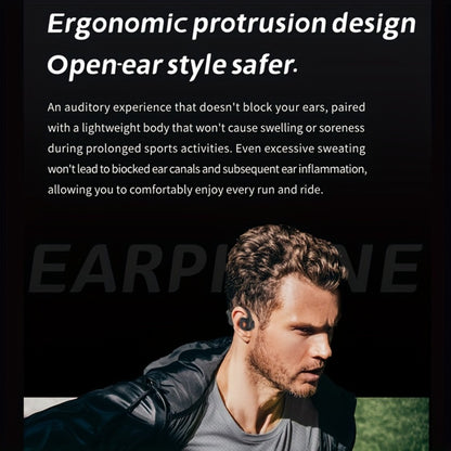 Open-Air Conduction Wireless Business Earphones Dual ENC Noise Canceling Microphones 10H Playtime for Calls Work Driving Online Meetings Outdoor Cycling Cream Black