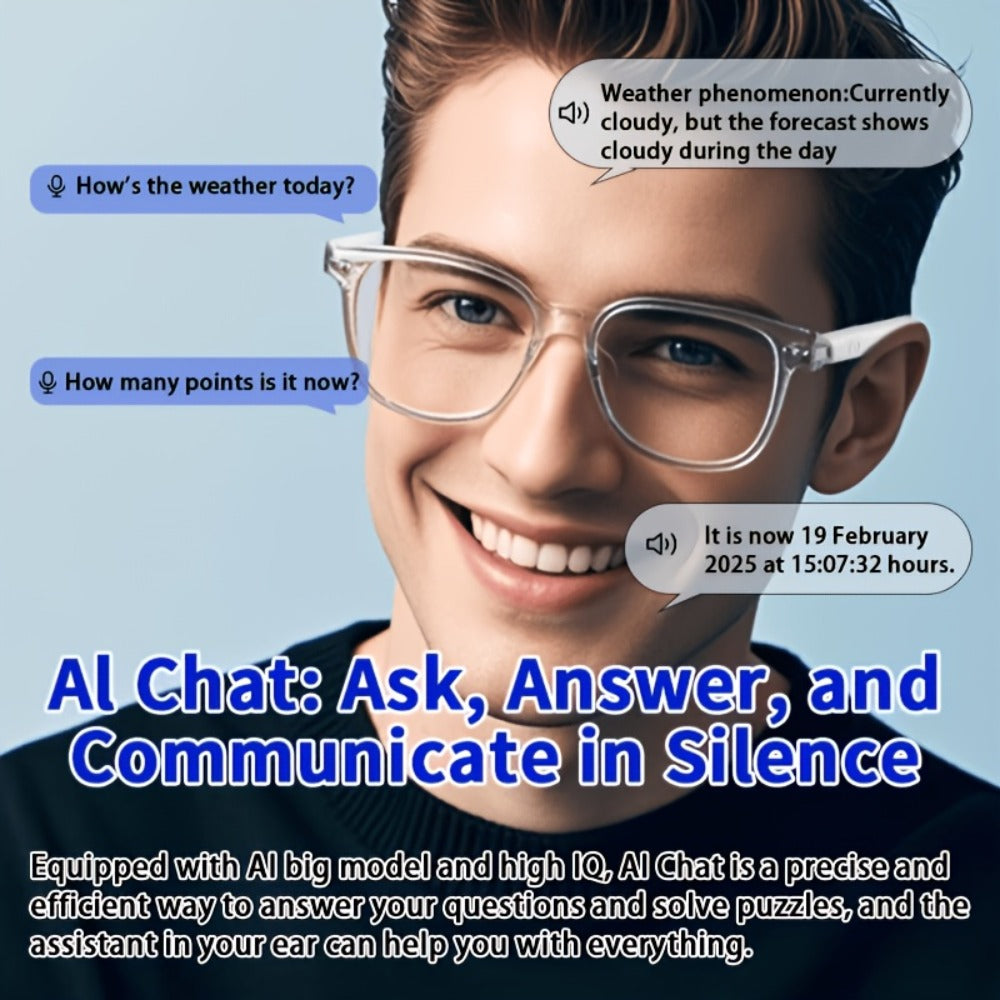 Translation Smart Glasses with 160-Language Real-Time Translation, Hi-Fi Music & HD Voice Calls – Photochromic, Metal Frame & Double-Sided Options, Built-in Mic & Speaker, Unisex